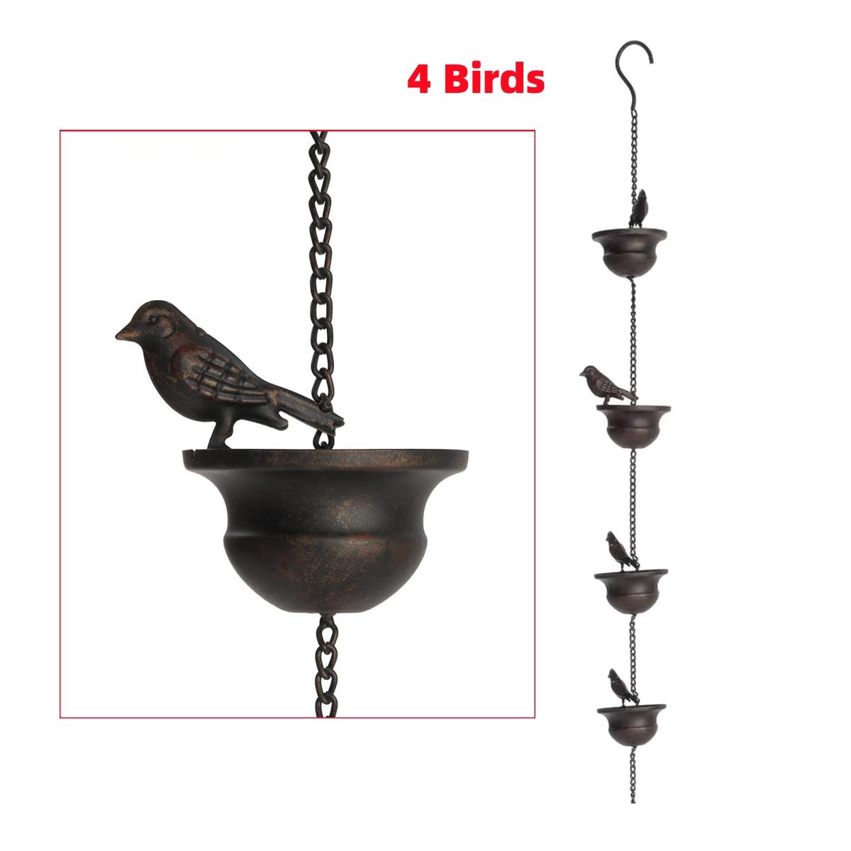 4/6/8Pcs Mobile Birds on Cups Rain Chain Garden Outdoor Courtyard Iron Art Decoration Retro Metal Pendant Crafts Rain Chain 1set
4/6/8Pcs Mobile Birds on Cups Rain Chain Garden Outdoor Courtyard Iron Art Decoration Retro Metal Pendant Crafts Rain Chain 1set