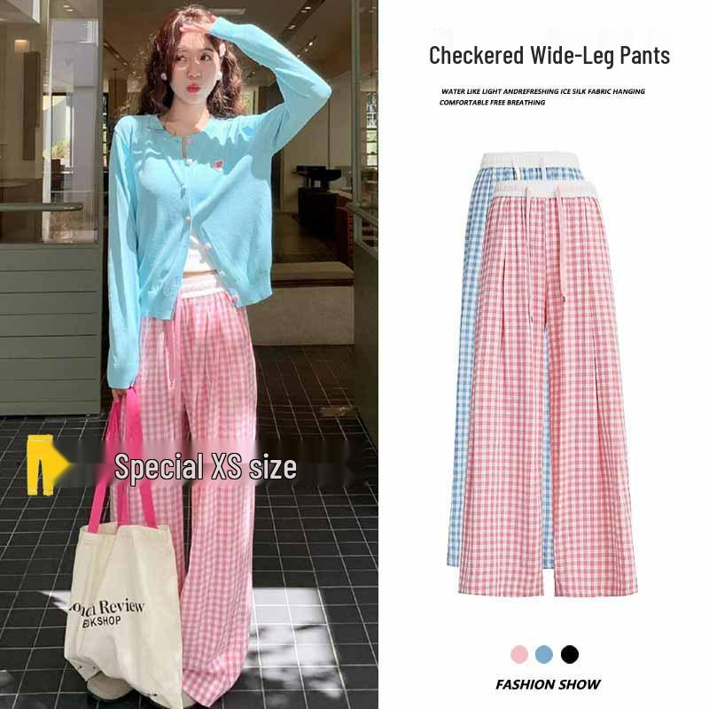 Petite Pink Plaid High-Waisted Wide-Leg Pants for Women - Drape Style Summer and Spring Outfit XS (60-79 jin)
Petite Pink Plaid High-Waisted Wide-Leg Pants for Women - Drape Style Summer and Spring Outfit XS (60-79 jin)