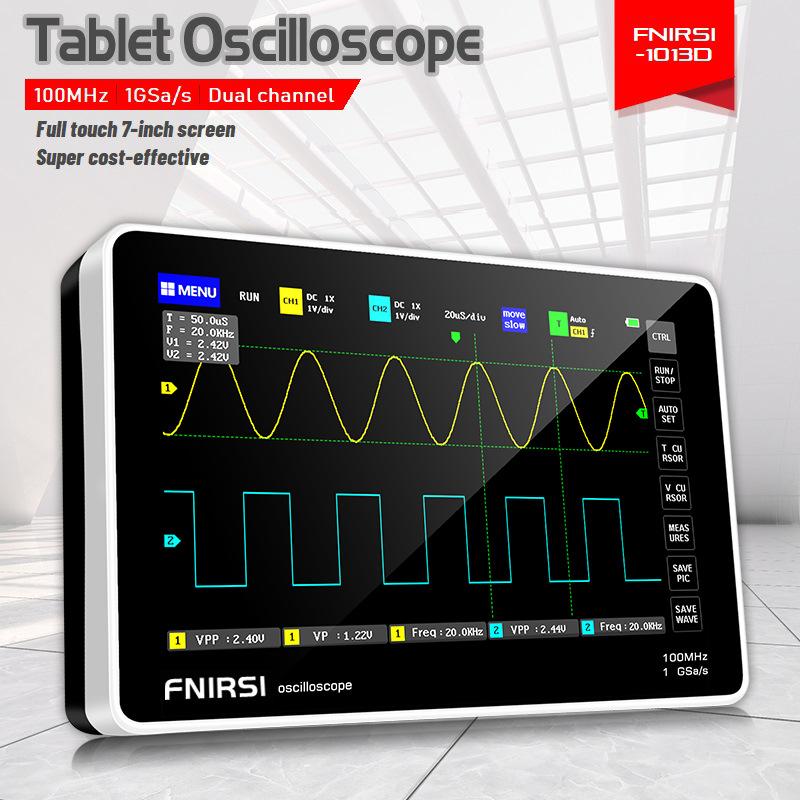 FNIRSI 1013D Dual Channel Digital Oscilloscope, 100MHz Bandwidth, 1GS/s Sampling Rate, Tablet Oscilloscope 1013D English-European
FNIRSI 1013D Dual Channel Digital Oscilloscope, 100MHz Bandwidth, 1GS/s Sampling Rate, Tablet Oscilloscope 1013D English-European