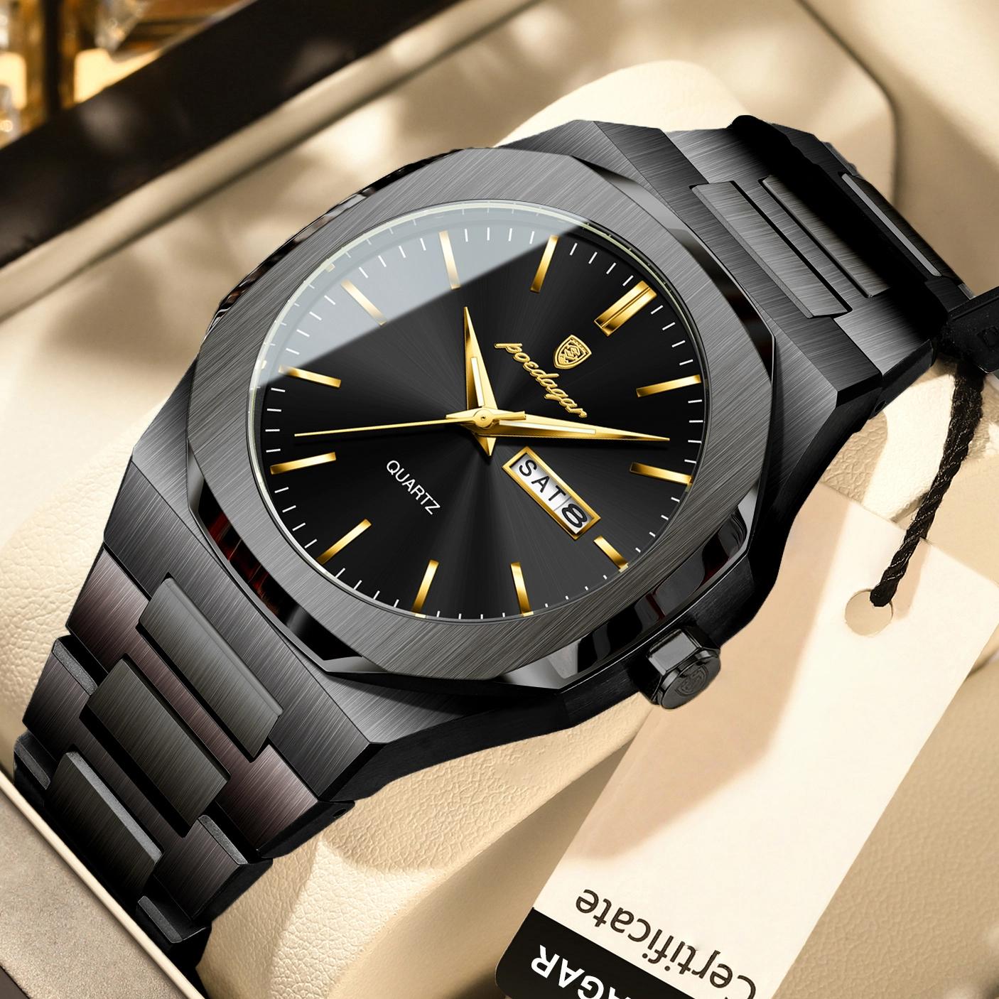 Luxury Fashion Men s Quartz Watches Stainless Steel Date Week Man Wristwatch Waterproof Luminous Sports Men Clock
Luxury Fashion Men s Quartz Watches Stainless Steel Date Week Man Wristwatch Waterproof Luminous Sports Men Clock