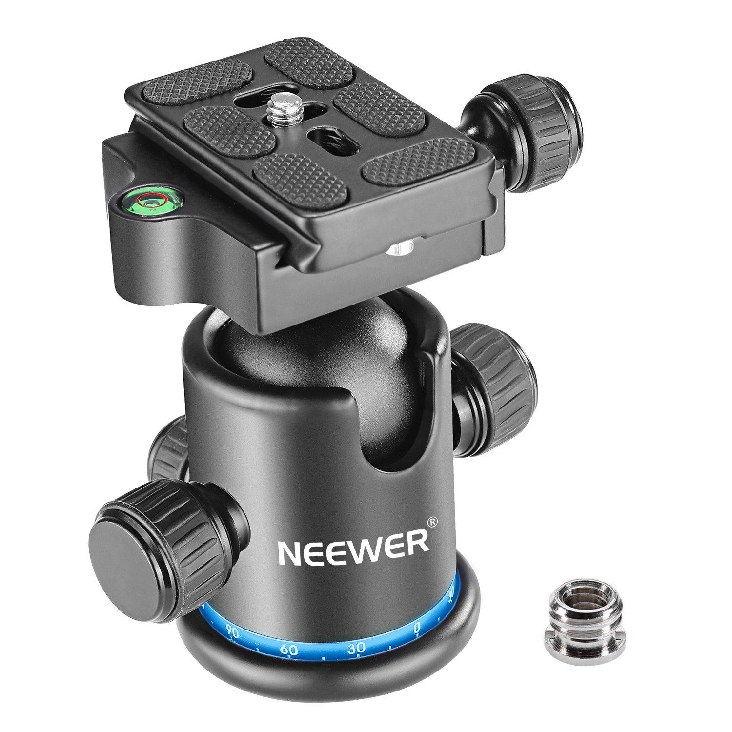 Neewer Professional Metal Tripod Ball Head with 360 Degree Inch Quick Shoe Bubble Level for Camera Load 8kg Rotation, 1/4 Plate, чорний
Neewer Professional Metal Tripod Ball Head with 360 Degree Inch Quick Shoe Bubble Level for Camera Load 8kg Rotation, 1/4 Plate, чорний