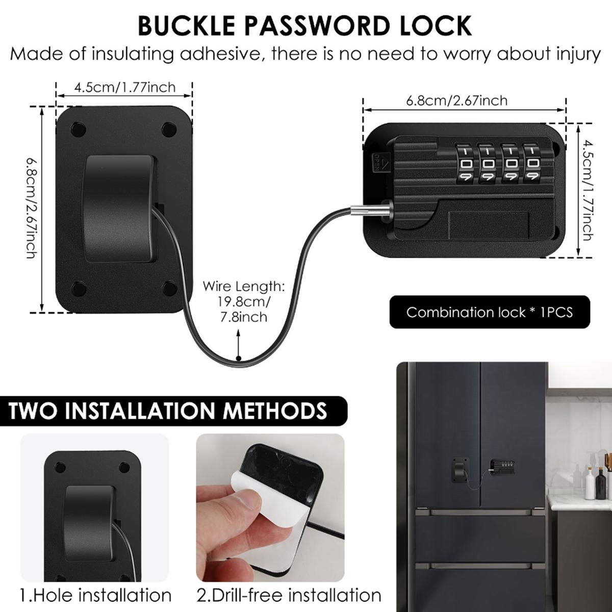 3/1Pcs Refrigerator Fridge Freezer Door Lock With Password Proof Resettable Child Proof Lock For Kitchen Cabinets And Drawers
3/1Pcs Refrigerator Fridge Freezer Door Lock With Password Proof Resettable Child Proof Lock For Kitchen Cabinets And Drawers