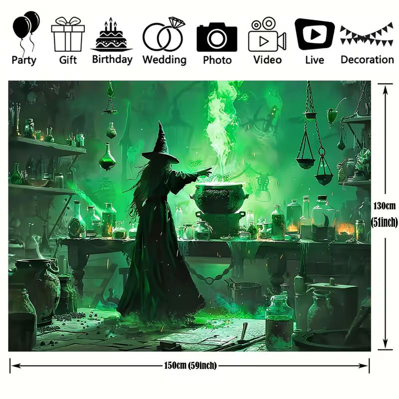 2D Witch Potion Lab Tapestry, Green Magic Cauldron Wall Hanging Background Cloth 47.2x31.5inch/120*80cm
2D Witch Potion Lab Tapestry, Green Magic Cauldron Wall Hanging Background Cloth 47.2x31.5inch/120*80cm