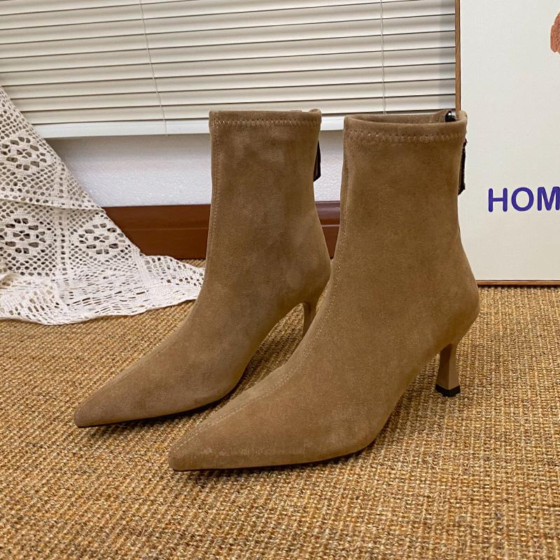 New Pointed Toe Women High Heel Ankle Boots Fashion Stripper Party Shoes Female Vintage Stretch Slim Short Booties 35
New Pointed Toe Women High Heel Ankle Boots Fashion Stripper Party Shoes Female Vintage Stretch Slim Short Booties 35