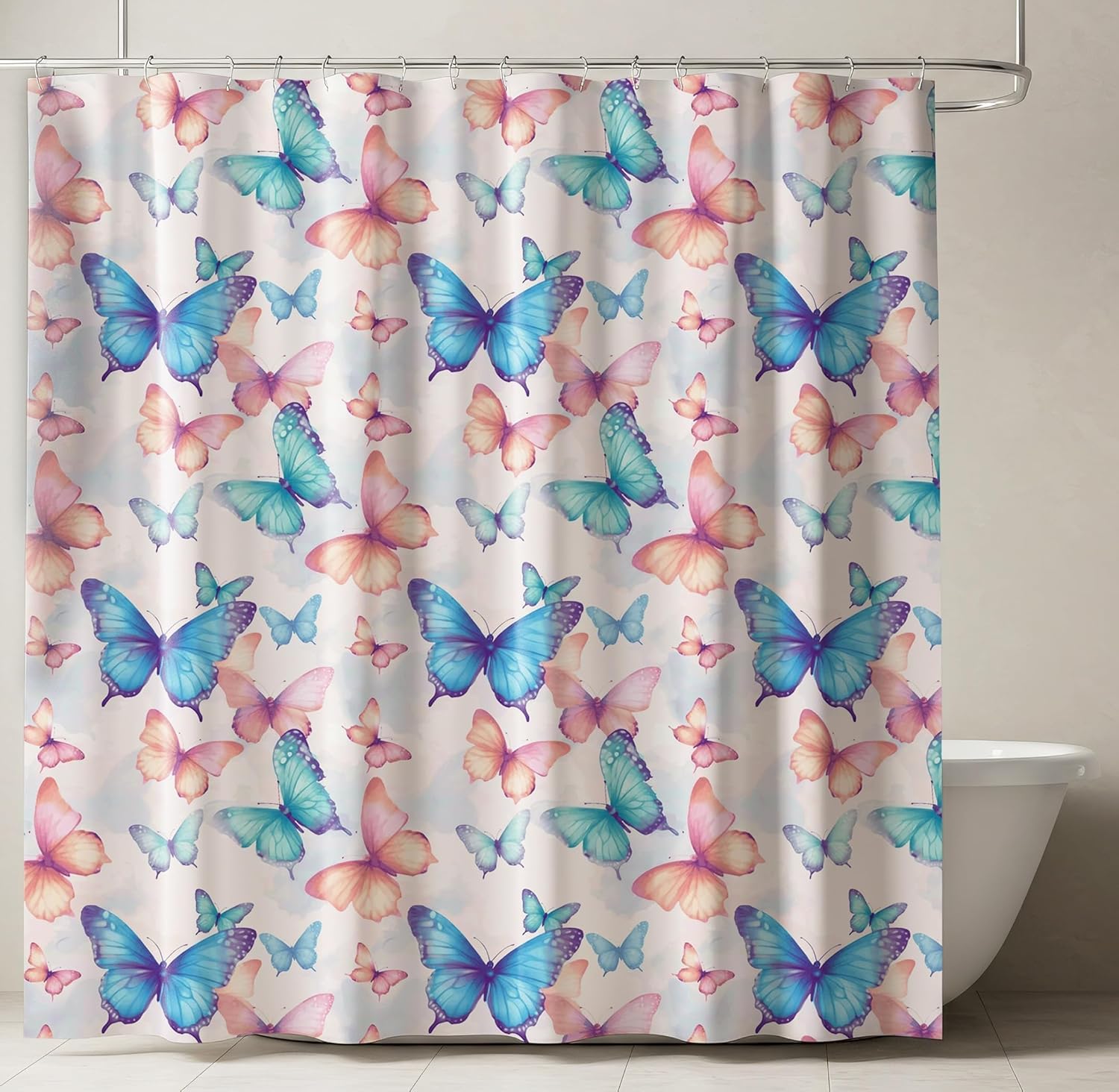 Colorful Butterfly Shower Curtain – Watercolor Blue & Pink Design, Aesthetic Cute Bathroom Decor W60H190(CM)-1 Pcs
Colorful Butterfly Shower Curtain – Watercolor Blue & Pink Design, Aesthetic Cute Bathroom Decor W60H190(CM)-1 Pcs