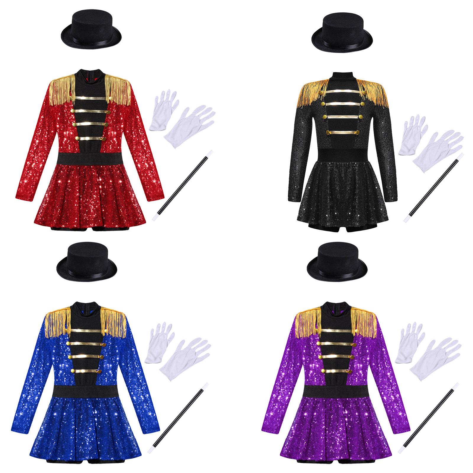 Kids Girls Circus Ringmaster Costume Shiny Sequins Performance Jumpsuit Halloween Cosplay Carnival Fancy Dress 5-6 Years фіолетовий
Kids Girls Circus Ringmaster Costume Shiny Sequins Performance Jumpsuit Halloween Cosplay Carnival Fancy Dress 5-6 Years фіолетовий