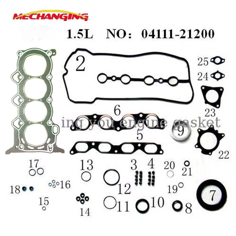 1NZFXE 1NZ-FXE FOR TOYOTA PRIUS Saloon Hatchback 1.5 Full Set Engine Rebuilding Kits Engine Parts Engine Gasket 04111-21090
1NZFXE 1NZ-FXE FOR TOYOTA PRIUS Saloon Hatchback 1.5 Full Set Engine Rebuilding Kits Engine Parts Engine Gasket 04111-21090