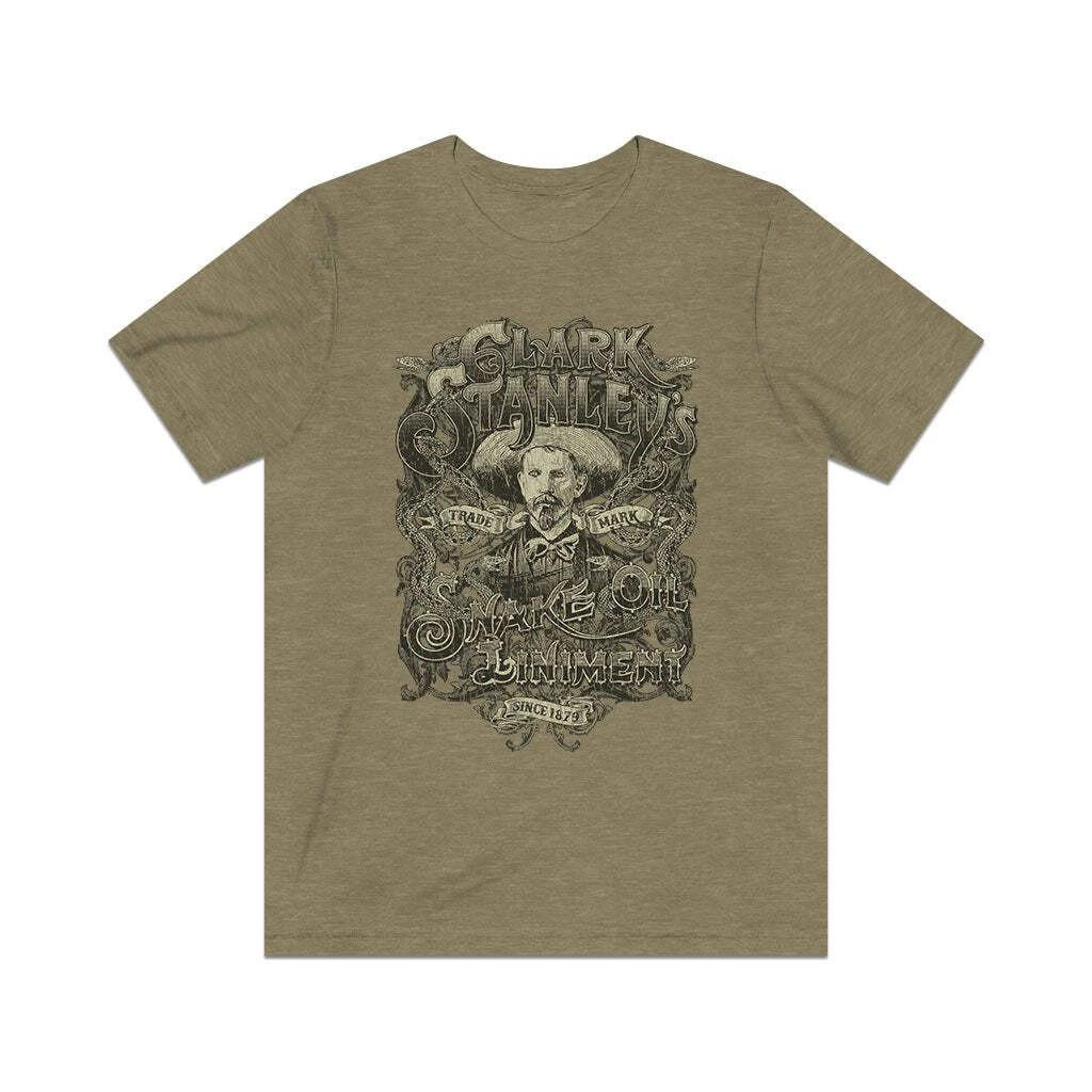 Clark Stanley s Snake Oil Liniment 1879 Vintage Men s T shirt XL
Clark Stanley s Snake Oil Liniment 1879 Vintage Men s T shirt XL