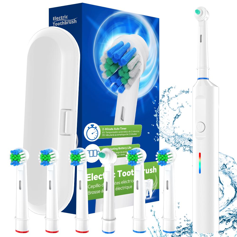 Electric Toothbrush, 6 Brush Heads & Travel Case, 3 Modes Rechargeable Electric Toothbrushes, Oral B Toothbrush Heads Compatible
Electric Toothbrush, 6 Brush Heads & Travel Case, 3 Modes Rechargeable Electric Toothbrushes, Oral B Toothbrush Heads Compatible