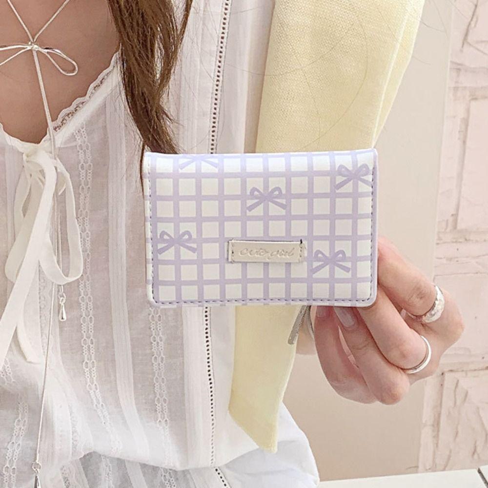 Lattice Cute Tri-Fold Purses Multiple Card Slot Women Card Holder Pouch Bow Short Wallet Daily рожевий
Lattice Cute Tri-Fold Purses Multiple Card Slot Women Card Holder Pouch Bow Short Wallet Daily рожевий