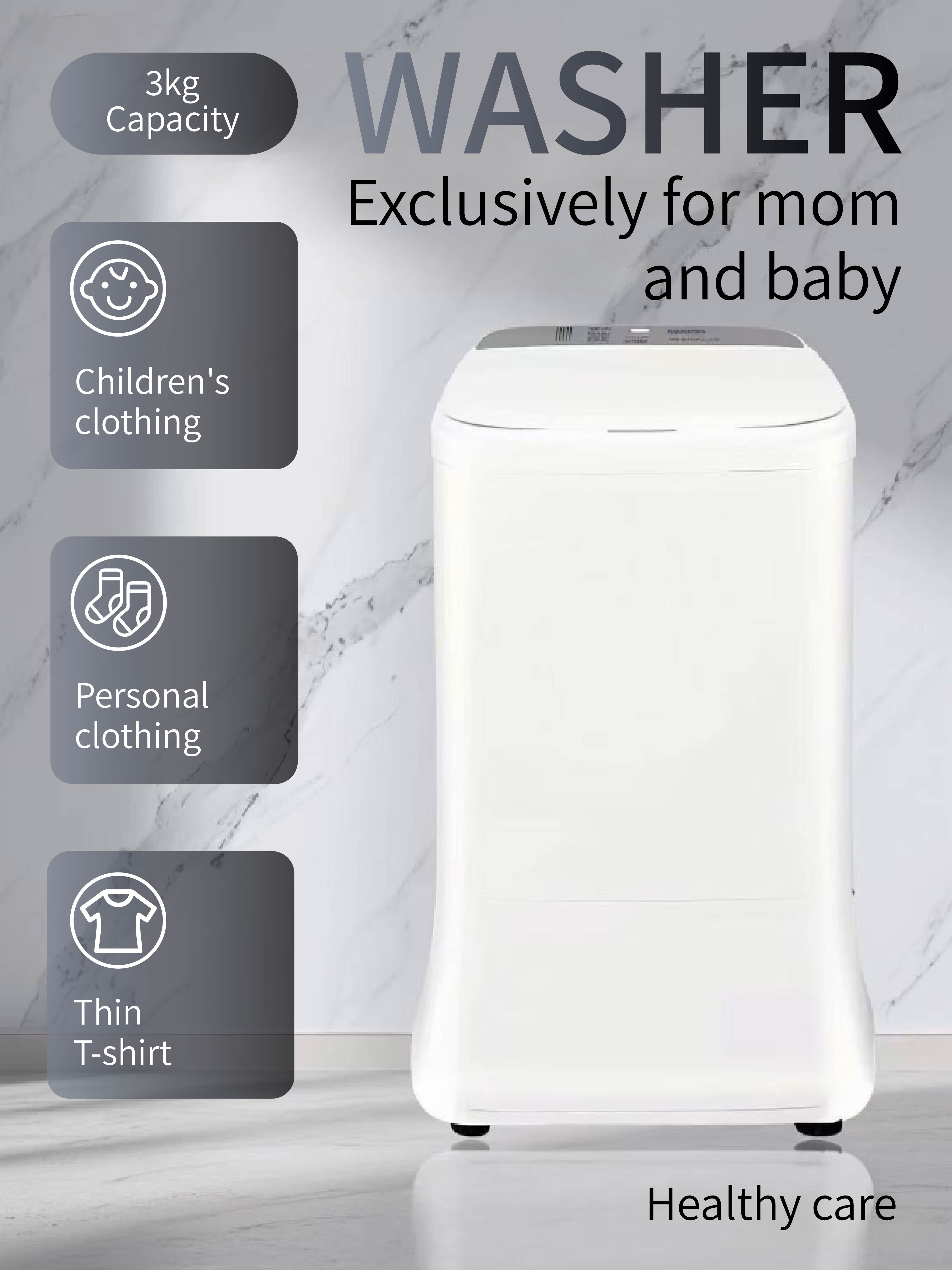 Маленькая стиральная машина – Эксклюзивно для одежды мамы и малыша белый
Маленькая стиральная машина – Эксклюзивно для одежды мамы и малыша белый