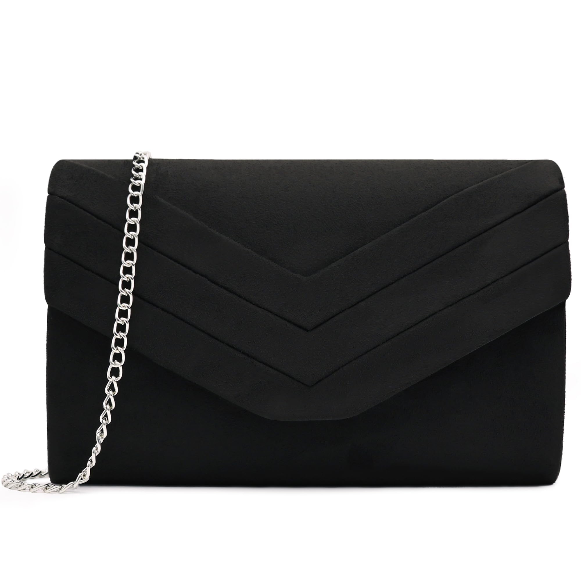 Milisente Women s Suede Clutch Bag, Large Capacity, 4-Way Evening Bag, Black
Milisente Women s Suede Clutch Bag, Large Capacity, 4-Way Evening Bag, Black