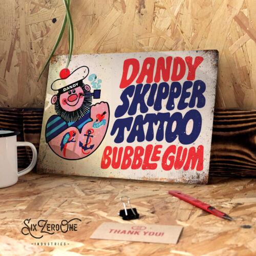 Dandy skipper tattoo metal sign Worn rusty look print retro bubble gum 70s 80sAluminum 20x30cm(7.8x11.8inch)
Dandy skipper tattoo metal sign Worn rusty look print retro bubble gum 70s 80sAluminum 20x30cm(7.8x11.8inch)
