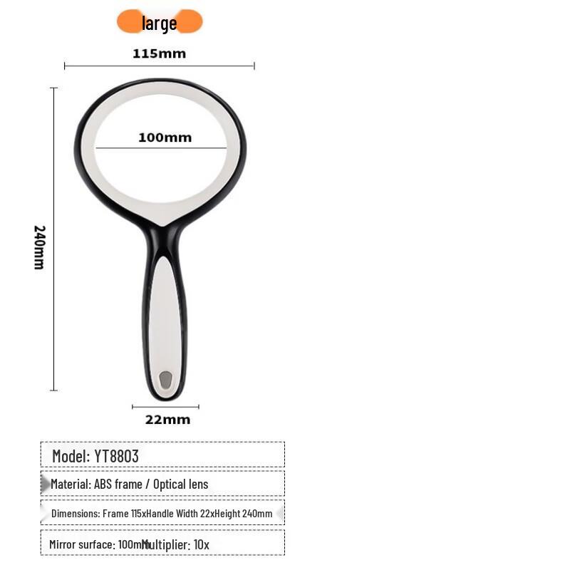 Miling 10X Round Handheld Magnifying Glass
Miling 10X Round Handheld Magnifying Glass