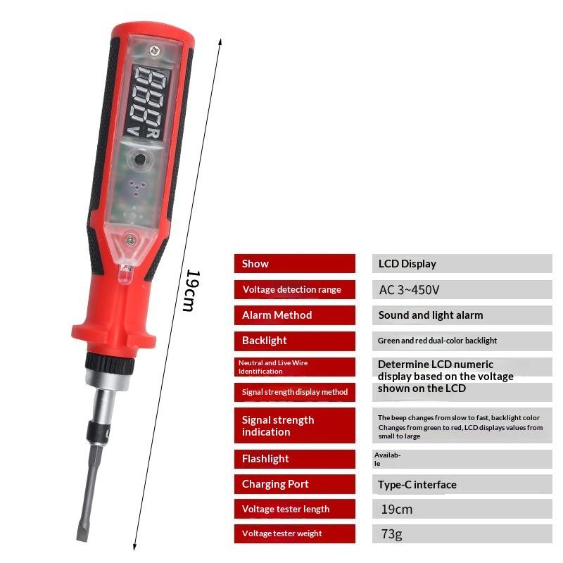 1Set Screwdriver Voltage Tester Pen LCD Display Screen Electrical Induction Circuit Test Penci Voltmeter Detector Indicator
1Set Screwdriver Voltage Tester Pen LCD Display Screen Electrical Induction Circuit Test Penci Voltmeter Detector Indicator