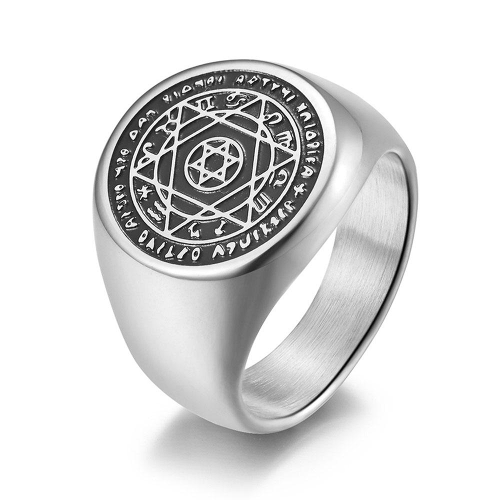 Pentagram of Solomon Rings for Men Patron Saint Ring Archangel Raphael Sigil Divine Healer Stainless Steel Male Jewelry 7 срібний
Pentagram of Solomon Rings for Men Patron Saint Ring Archangel Raphael Sigil Divine Healer Stainless Steel Male Jewelry 7 срібний