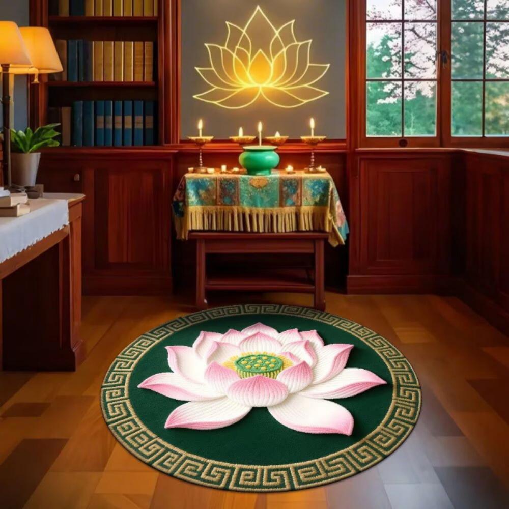 Round Lotus Bloom Carpet Oriental Design Circle Rug for Living Room Bedroom Floor Mat Asian Home Decor Serene Accent 60cmx60cm
Round Lotus Bloom Carpet Oriental Design Circle Rug for Living Room Bedroom Floor Mat Asian Home Decor Serene Accent 60cmx60cm