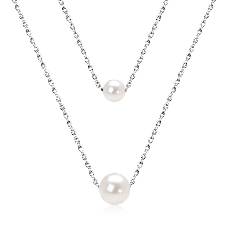 IOGOU 100% 925 Sterling Silver 5.5-6mm&8-8.5mm Round Natural Freshwater Pearl Double Layer Necklace for Women Wedding Jewelry
IOGOU 100% 925 Sterling Silver 5.5-6mm&8-8.5mm Round Natural Freshwater Pearl Double Layer Necklace for Women Wedding Jewelry