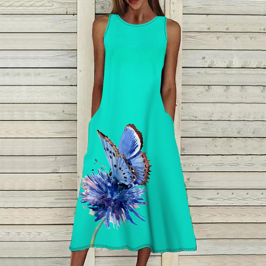 Летнее модное сексуальное платье без рукавов, мягкое повседневное платье с 3D принтом цветов и бабочек, платье на бретельках без рукавов, летнее платье на подтяжках
Летнее модное сексуальное платье без рукавов, мягкое повседневное платье с 3D принтом цветов и бабочек, платье на бретельках без рукавов, летнее платье на подтяжках