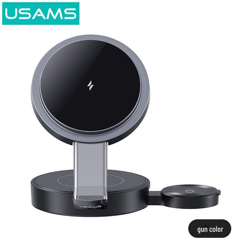 Ushengshi Foldable 3-in-1 Magnetic Wireless Charger for Apple Devices: Phone, Watch & Earbuds.
Ushengshi Foldable 3-in-1 Magnetic Wireless Charger for Apple Devices: Phone, Watch & Earbuds.