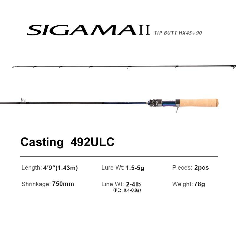 SIGAMA2 Perch Rod Ultralight Carbon Rods MF Action Spinning Casting Fishing Rods 2 section UL L power Travel Rod SIGAMA2-C492UL
SIGAMA2 Perch Rod Ultralight Carbon Rods MF Action Spinning Casting Fishing Rods 2 section UL L power Travel Rod SIGAMA2-C492UL