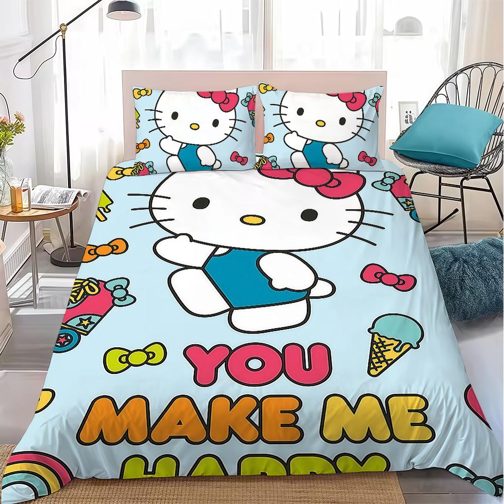 H-HelloS Cute K-KittyS Duvet Cover Set Home Style Bedding Soft Laundry Cotton Bed 3 Piece Set Student Dormitory Gift 135x200cm
H-HelloS Cute K-KittyS Duvet Cover Set Home Style Bedding Soft Laundry Cotton Bed 3 Piece Set Student Dormitory Gift 135x200cm