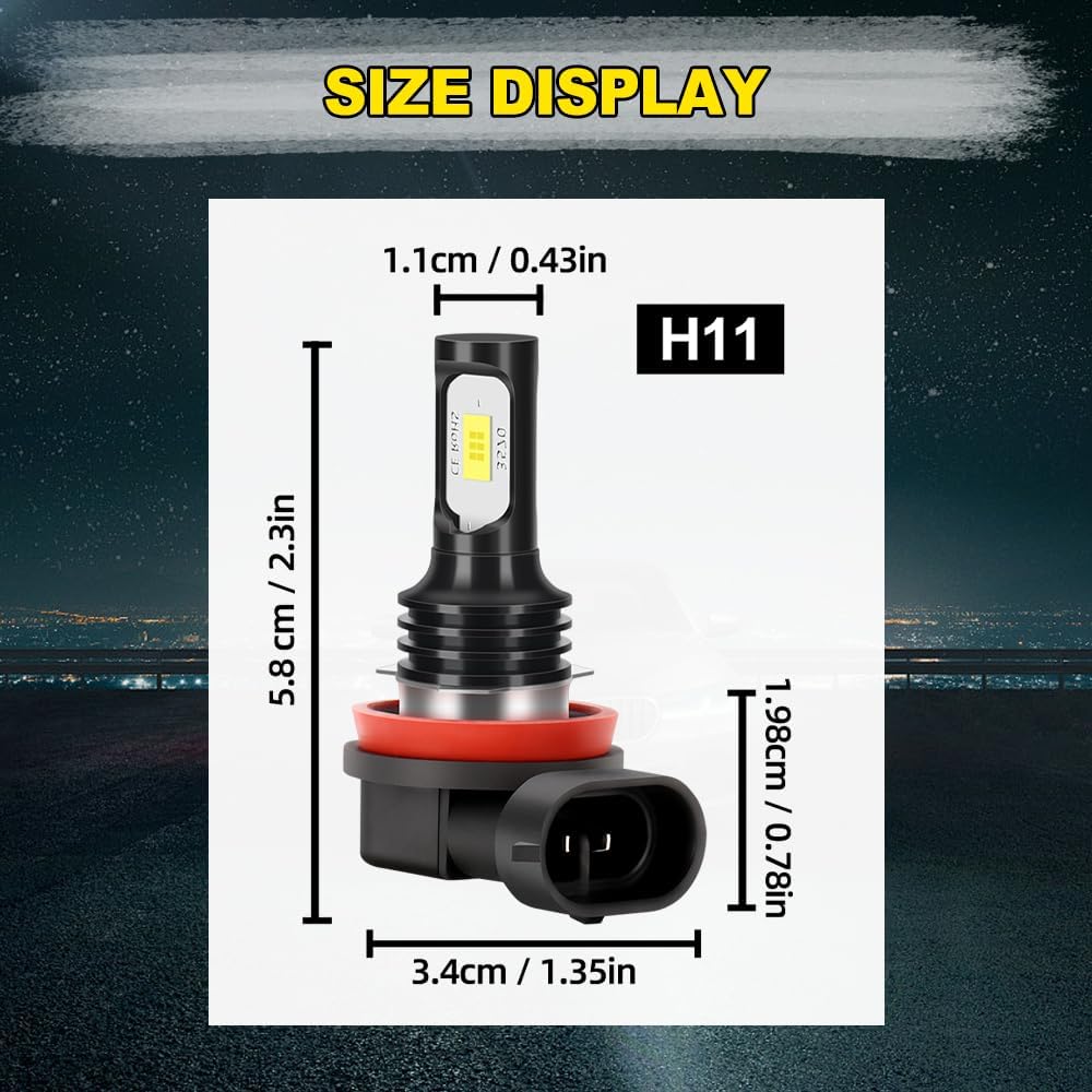 Fits for Honda Accord 2003 2004 2005 2006 2007 Fog Beam Light Bulbs, 6000K White, 25000LM Plug and Play, 50000HRS Lifespan Pack of 2
Fits for Honda Accord 2003 2004 2005 2006 2007 Fog Beam Light Bulbs, 6000K White, 25000LM Plug and Play, 50000HRS Lifespan Pack of 2