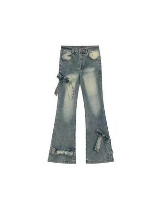 Женские расклешенные джинсы в американском ретро-стиле с высокой талией и бантом на весну и осень S
Женские расклешенные джинсы в американском ретро-стиле с высокой талией и бантом на весну и осень S