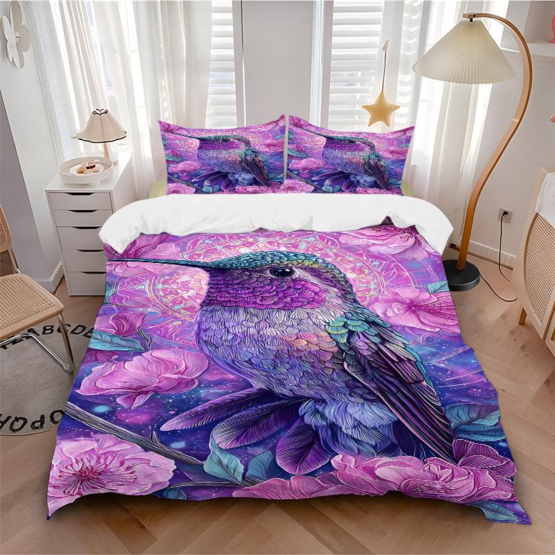 3pc Hummingbird Flowers Cover Set - 1 Quilt Cover + 2 Pillowcases, All Seasons Bedroom Setting, Perfect for Home018 135x200cm
3pc Hummingbird Flowers Cover Set - 1 Quilt Cover + 2 Pillowcases, All Seasons Bedroom Setting, Perfect for Home018 135x200cm