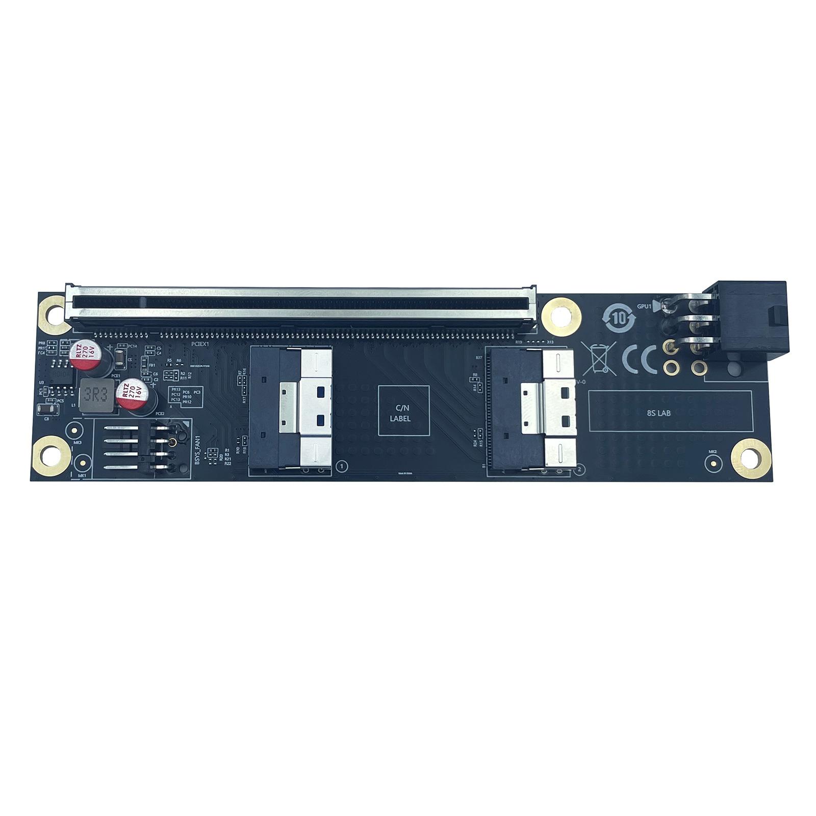 GPU Expansion Card Heat Dissipation Design SFF-8654 8i PCIe Split Adapter Dual Power Supply (PCIe + 6PIN DC) for External GPU
GPU Expansion Card Heat Dissipation Design SFF-8654 8i PCIe Split Adapter Dual Power Supply (PCIe + 6PIN DC) for External GPU