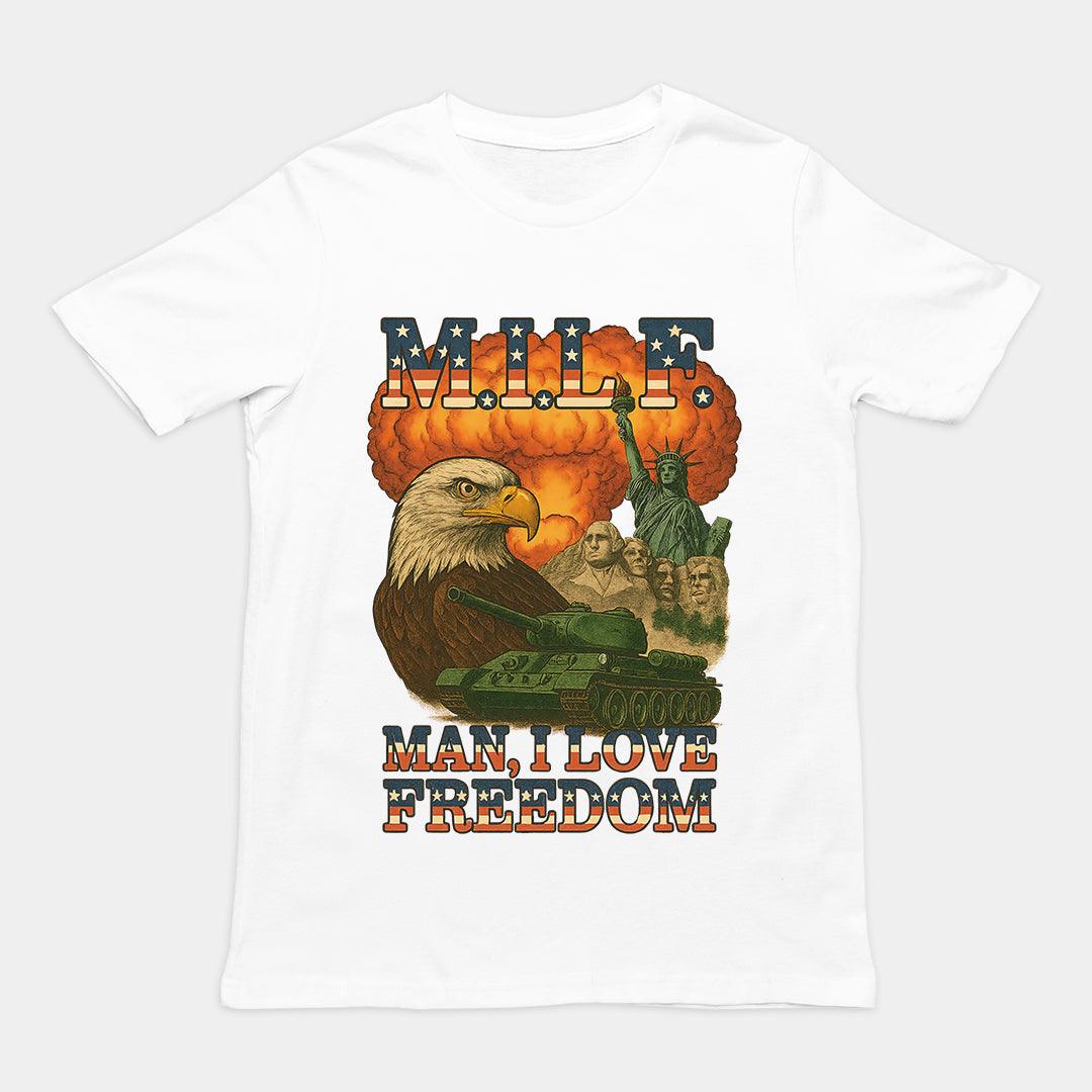 MILF Man I Love Freedom TShirt Y2K Retro Printed Cotton Shortsleeved Casual Fashion Loose Streetwear Roundneck Sport Top 4XL
MILF Man I Love Freedom TShirt Y2K Retro Printed Cotton Shortsleeved Casual Fashion Loose Streetwear Roundneck Sport Top 4XL