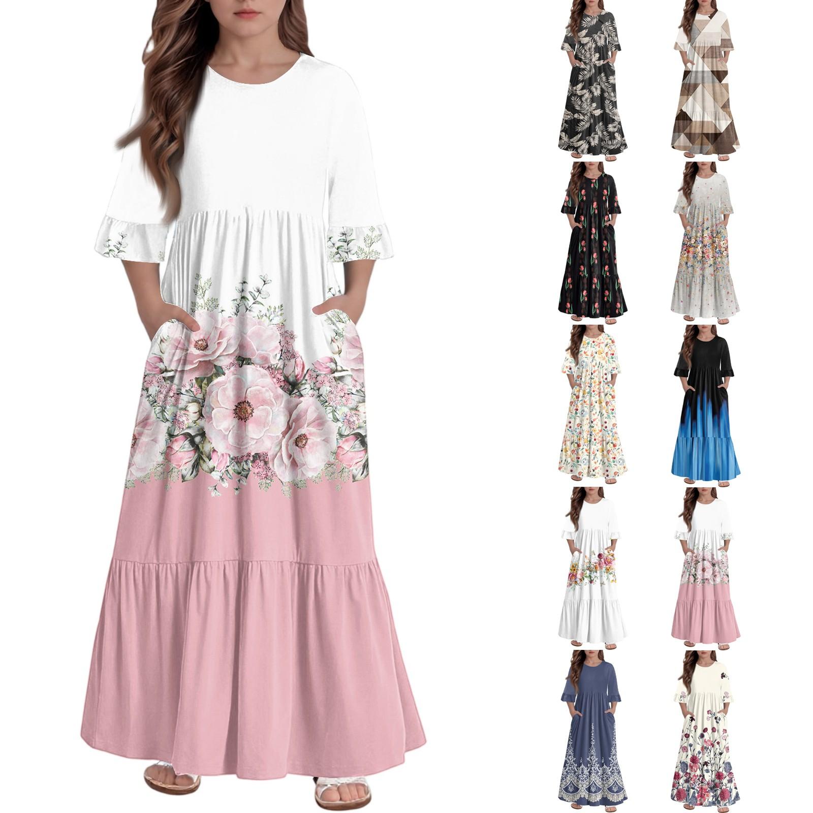 Girls Tiered Ruffle Dress - 3/4 Sleeve Pocket Maxi With Pockets 160 білий
Girls Tiered Ruffle Dress - 3/4 Sleeve Pocket Maxi With Pockets 160 білий