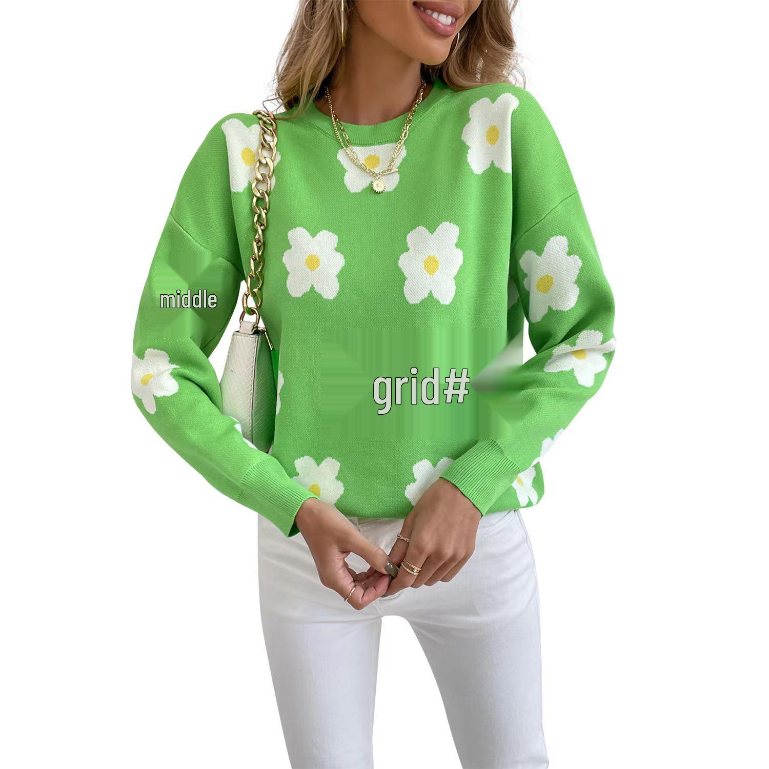 2024 Autumn/Winter Daisy Color-Block Knit Sweater - Fresh, Sweet, Casual Pullover for Women M зелений
2024 Autumn/Winter Daisy Color-Block Knit Sweater - Fresh, Sweet, Casual Pullover for Women M зелений