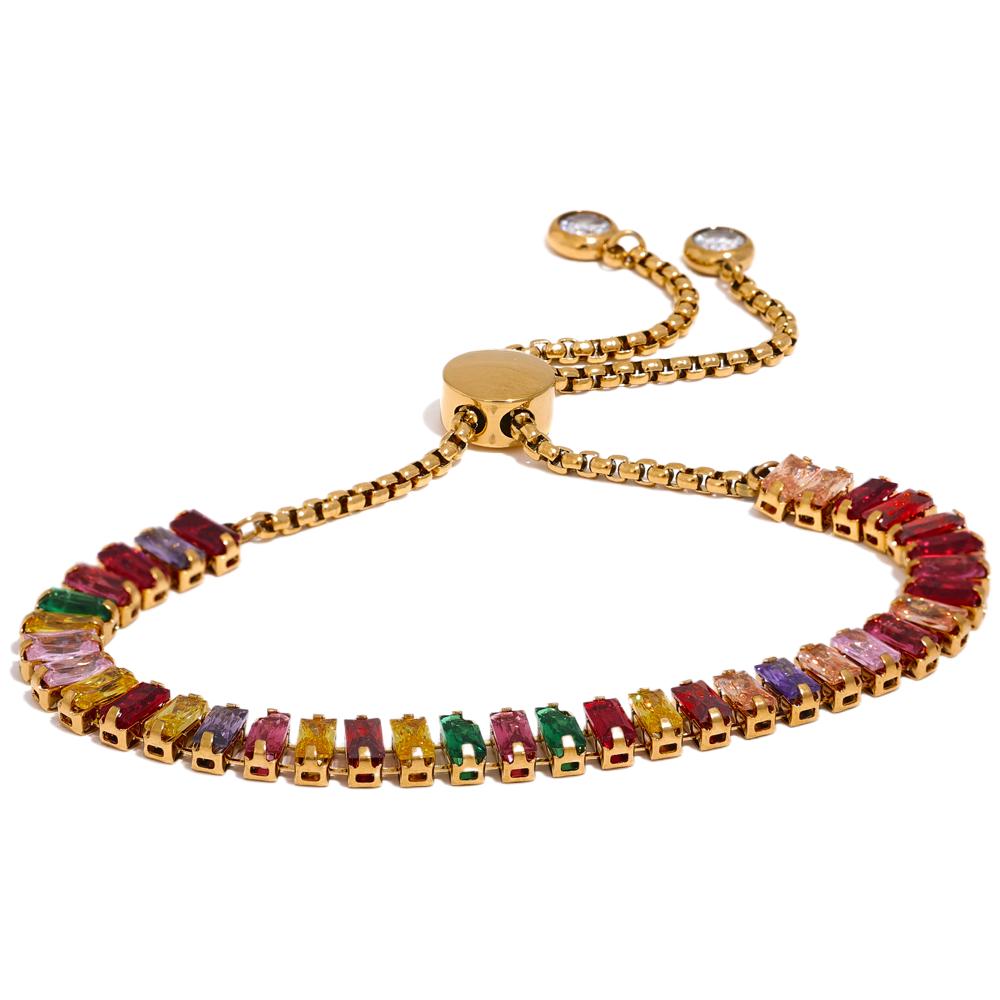 Yhpup Colorful Bling Cubic Zirconia Chain Stainless Steel Luxury Pull-out Bracelet Bangle High-Grade Premium Jewelry Party Gift
Yhpup Colorful Bling Cubic Zirconia Chain Stainless Steel Luxury Pull-out Bracelet Bangle High-Grade Premium Jewelry Party Gift