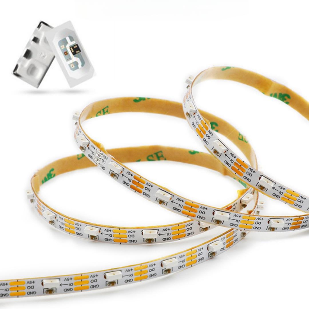 WS2812B Side Glow Pixel Digital LED Strip 5V SK6812 4020 IC 60Leds/m 5mm Narrow PCB RGB Dream Color Lamp for Slit Display Light White PCB
WS2812B Side Glow Pixel Digital LED Strip 5V SK6812 4020 IC 60Leds/m 5mm Narrow PCB RGB Dream Color Lamp for Slit Display Light White PCB