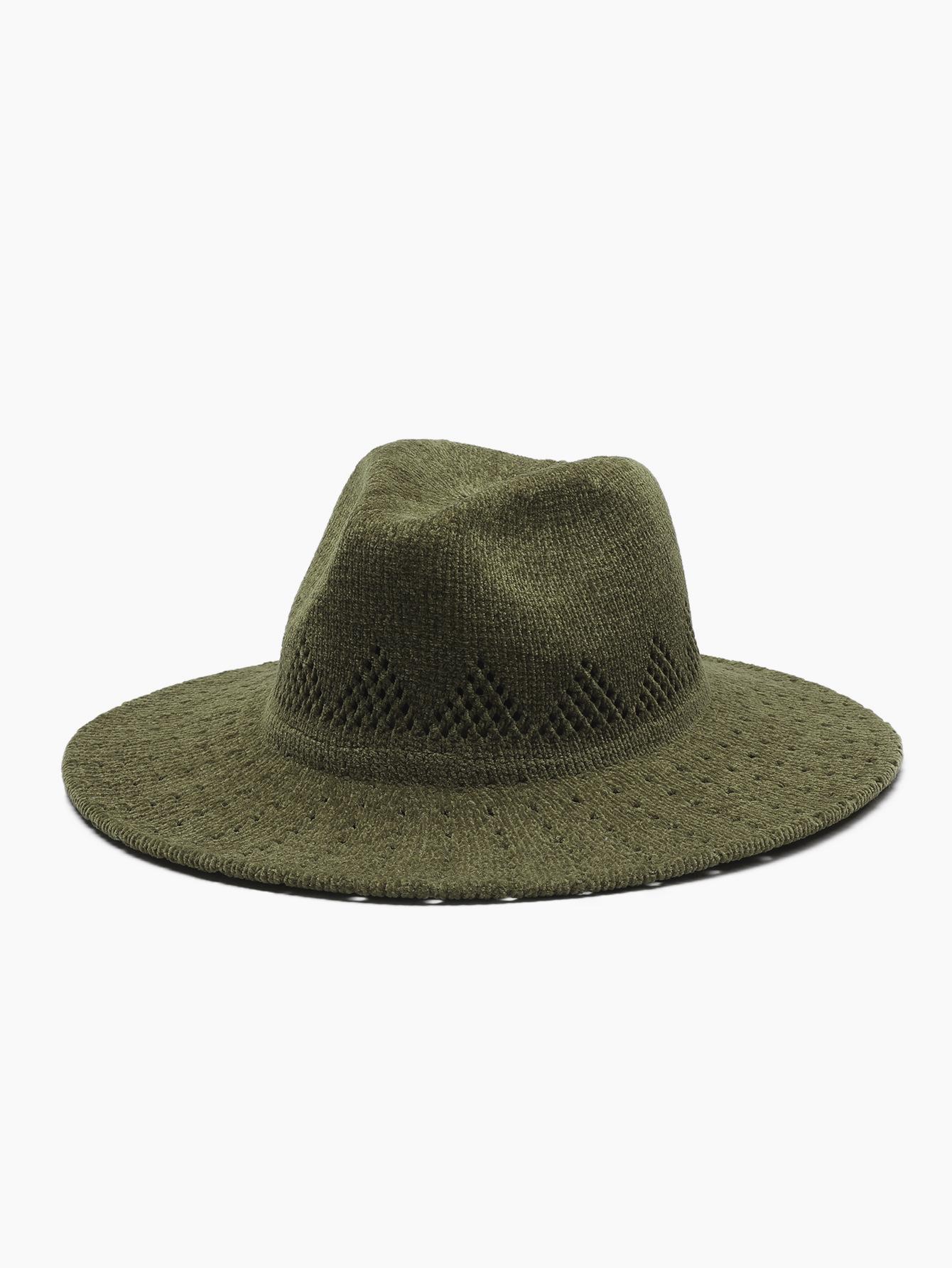 Однотонная жаккардовая шляпа с плоскими полями, шляпа от солнца с большими полями, британская джазовая шляпа, цилиндр Adjustable армия зеленый