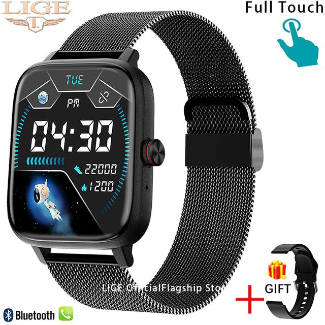 LIGE Call Smart Watch Women Custom Dial Smartwatch for Android IOS Waterproof Bluetooth Music Watches Full Touch Bracelet Clock Mesh belt чёрный
LIGE Call Smart Watch Women Custom Dial Smartwatch for Android IOS Waterproof Bluetooth Music Watches Full Touch Bracelet Clock Mesh belt чёрный