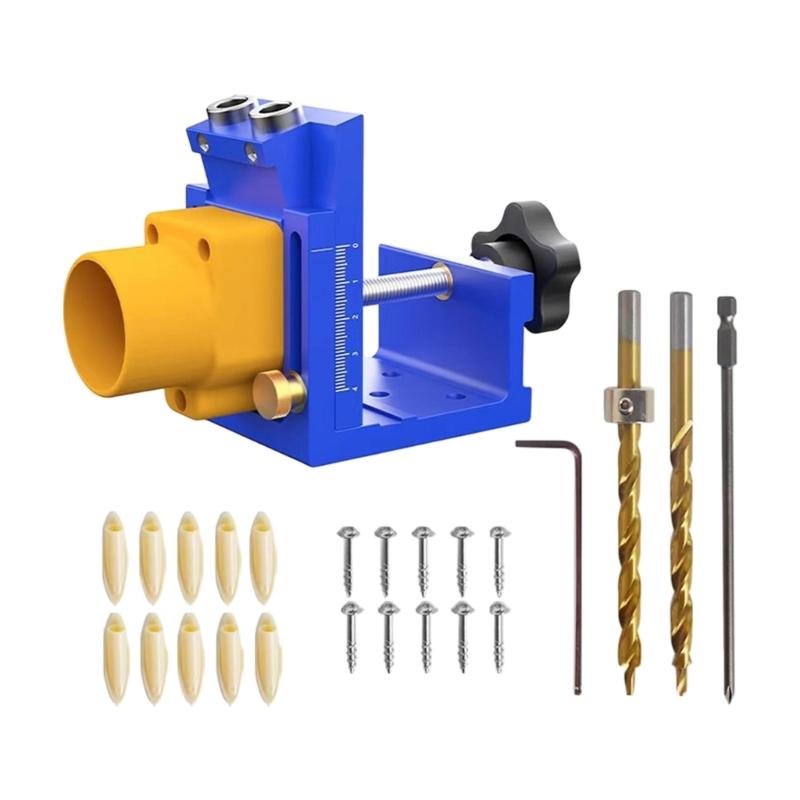 Aluminum Pocket Hole Tool Set For Accurate Angled Drilling In Wood Comes With Components синій
Aluminum Pocket Hole Tool Set For Accurate Angled Drilling In Wood Comes With Components синій