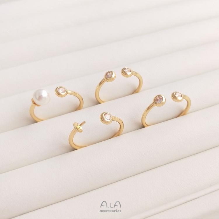 14K Gold-Filled Zircon Open Diamond Ring with Half-Drilled Bead and Glue-On Pearl Crystal Setting
14K Gold-Filled Zircon Open Diamond Ring with Half-Drilled Bead and Glue-On Pearl Crystal Setting