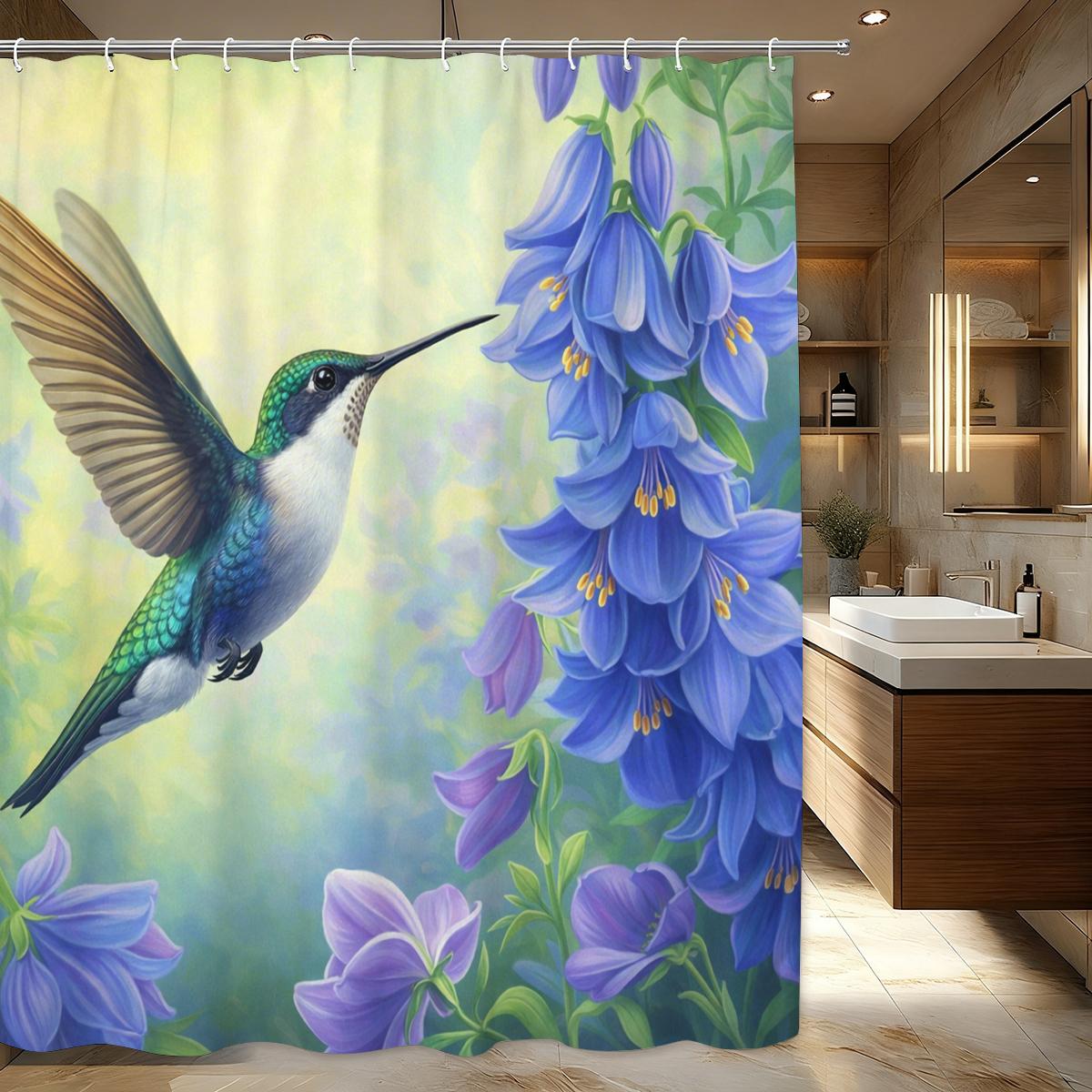 Exquisite Hummingbird & Floral Pattern Polyester Shower Curtain - Charming Bathroom Decor With Vivid Printed Designs W60H190(CM)-1 Pcs
Exquisite Hummingbird & Floral Pattern Polyester Shower Curtain - Charming Bathroom Decor With Vivid Printed Designs W60H190(CM)-1 Pcs