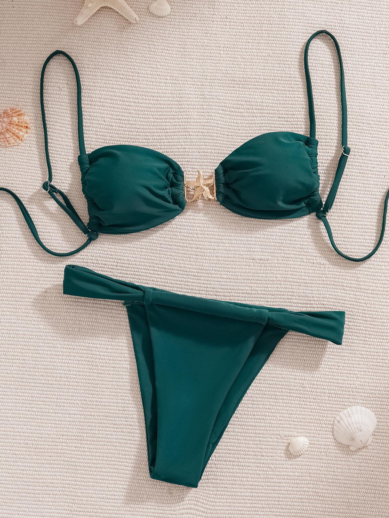 Solid Tie Starfish Decor Sexy Bikini Two Piece Set Elegant Women Swimwear L
Solid Tie Starfish Decor Sexy Bikini Two Piece Set Elegant Women Swimwear L