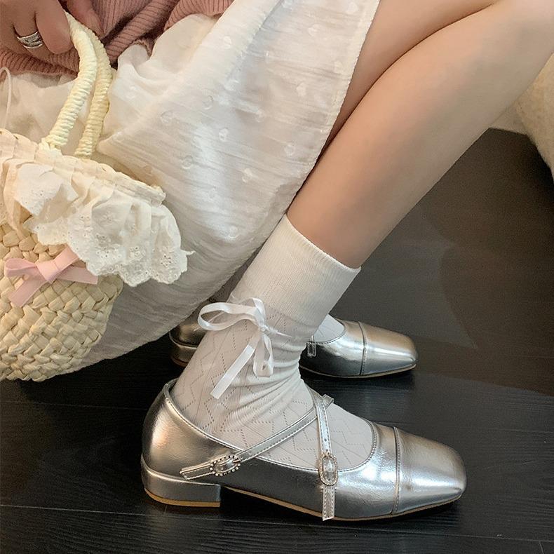 Silver Ballet Small Leather Shoes French Mary Jane Shoes Spring and Autumn Year Square Head Low Heel Single Shoes Women s Evening Shoes 35
Silver Ballet Small Leather Shoes French Mary Jane Shoes Spring and Autumn Year Square Head Low Heel Single Shoes Women s Evening Shoes 35