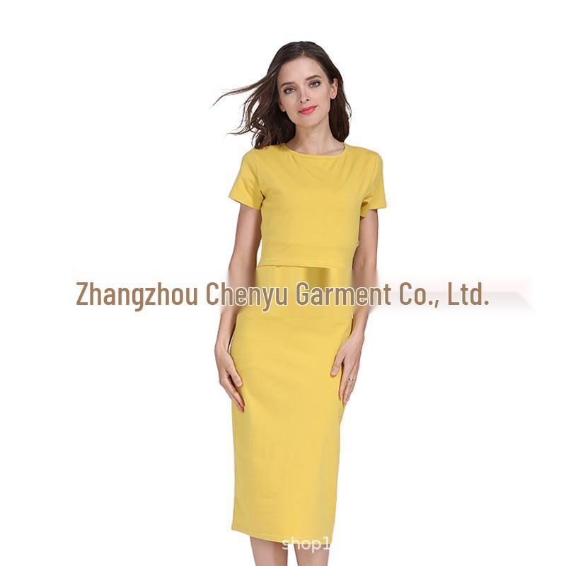 Elastic Slim Fit Cotton Short Sleeve Maternity Dress for Postpartum Nursing - European & American Summer Fashion, Plus Size M жёлтый
Elastic Slim Fit Cotton Short Sleeve Maternity Dress for Postpartum Nursing - European & American Summer Fashion, Plus Size M жёлтый