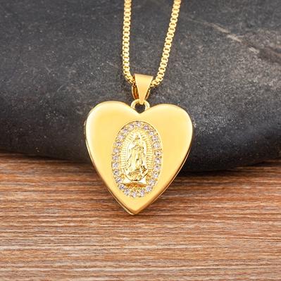 Nidin Fashion Gold Plated Heart Shape Virgin Mary Openable Necklaces for Women Mom CZ Crystal Chain Choker Party Jewelry Gift
Nidin Fashion Gold Plated Heart Shape Virgin Mary Openable Necklaces for Women Mom CZ Crystal Chain Choker Party Jewelry Gift