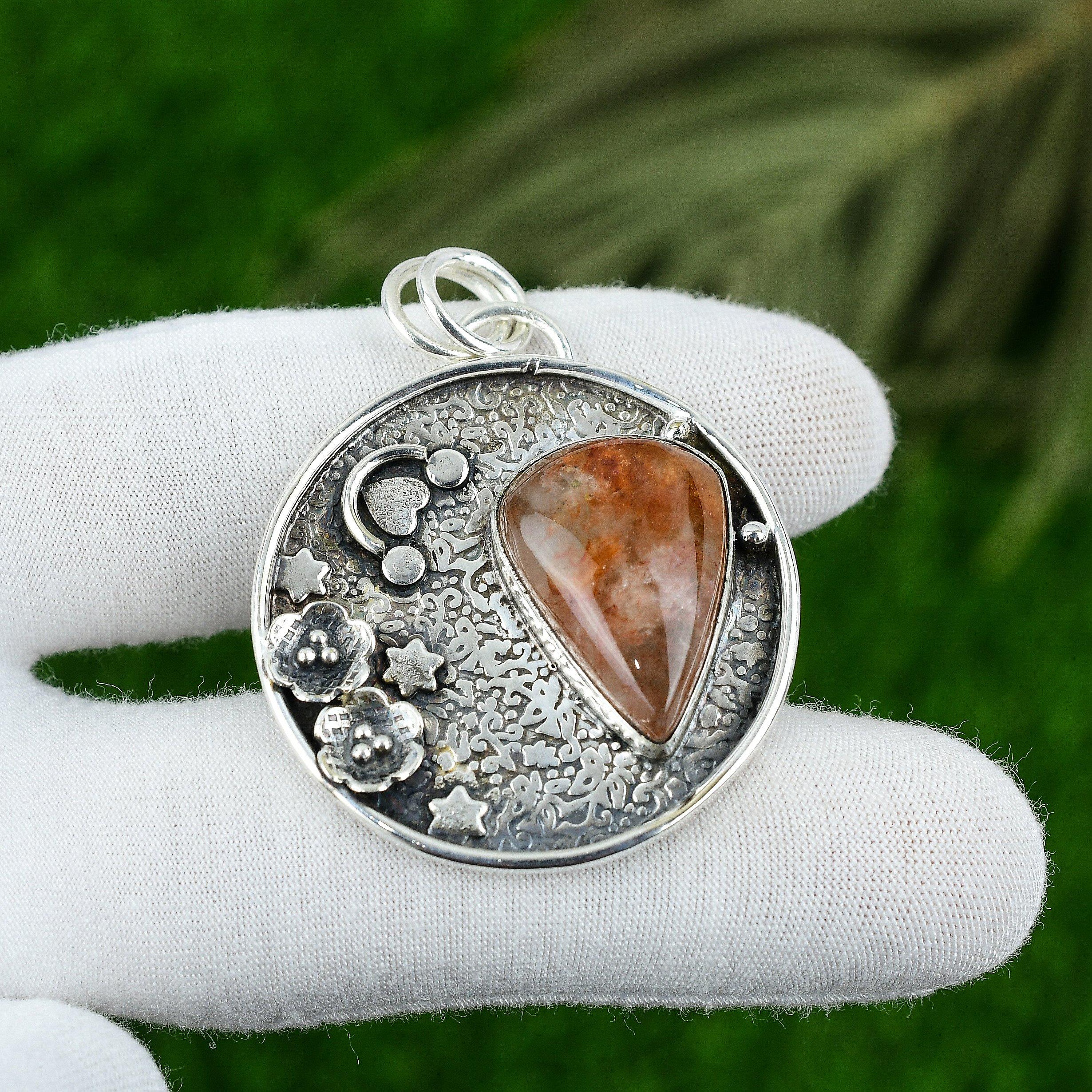 Natural Elestial Quartz Gemstone Pendant 925 Sterling Silver Jewelry For Women
Natural Elestial Quartz Gemstone Pendant 925 Sterling Silver Jewelry For Women