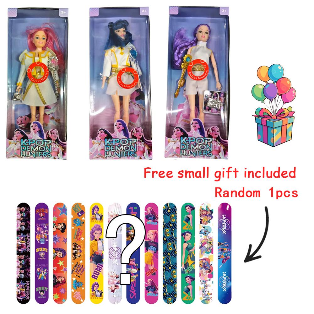 K-Pop Musical Demon Hunters Dolls, Rumi, Mira & Zoey With Slap Bracelets,Masks & Built-In Music. Adorable,Perfect Birthday Gift
K-Pop Musical Demon Hunters Dolls, Rumi, Mira & Zoey With Slap Bracelets,Masks & Built-In Music. Adorable,Perfect Birthday Gift