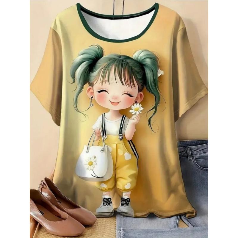 Women s T-shirt 3D pattern printed casual short sleeved Cartoon girl image print O-Neck top fashionable street women s clothing 6XL
Women s T-shirt 3D pattern printed casual short sleeved Cartoon girl image print O-Neck top fashionable street women s clothing 6XL