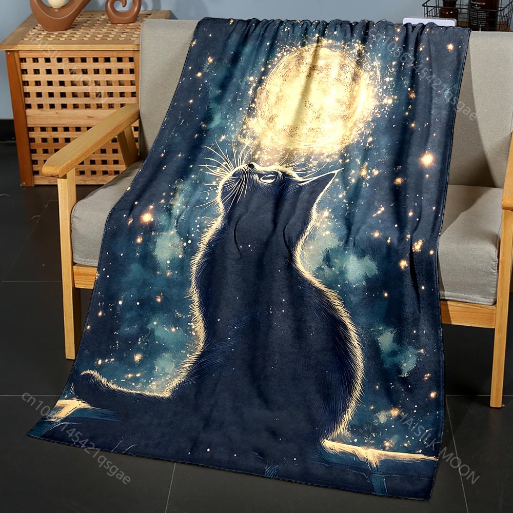 Multiple sizes Black cat gazing at moon Print Blanket Flannel Material Soft Warm for All Seasons Home Outdoor Camping Picnics RV 75x90cm
Multiple sizes Black cat gazing at moon Print Blanket Flannel Material Soft Warm for All Seasons Home Outdoor Camping Picnics RV 75x90cm