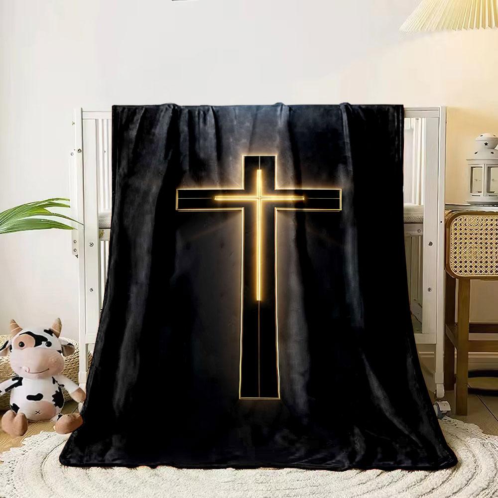 A glowing cross with neon-like edges on a dark background. for all seasons blanket lunch break throw gift 80cm x 120cm
A glowing cross with neon-like edges on a dark background. for all seasons blanket lunch break throw gift 80cm x 120cm