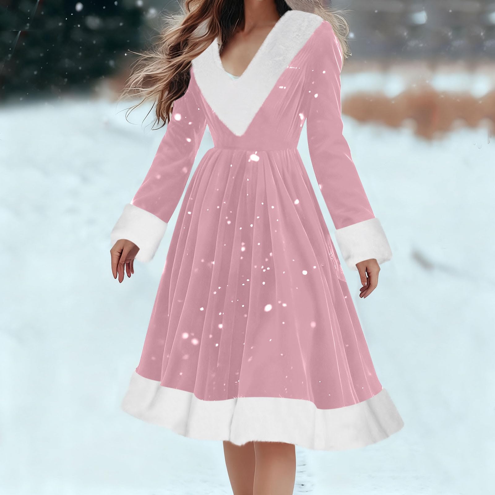 Women s Fashionable Loose-Fit Long-Sleeved Plush V-Neck Solid-Colour Party Dress XXL рожевий
Women s Fashionable Loose-Fit Long-Sleeved Plush V-Neck Solid-Colour Party Dress XXL рожевий